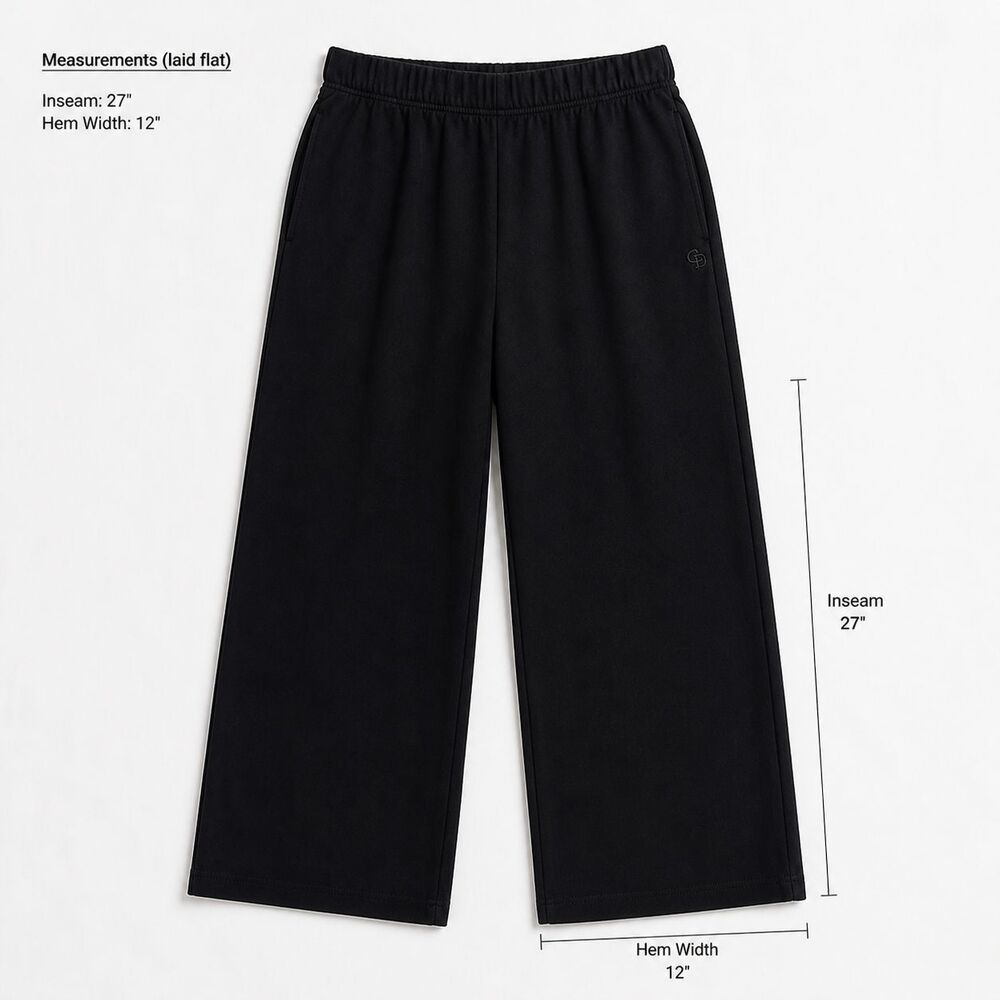 Cozy Earth Pants Size Large Black Pull On Elastic Waist Pockets Wide Leg Comfort